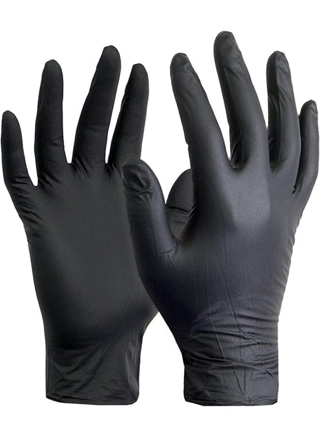 Nitrile Powder-Free Gloves 100 Count, Medium Size, Black, Durable Rubber Gloves for Medical, Tattoo & Mechanic Use - Image 1